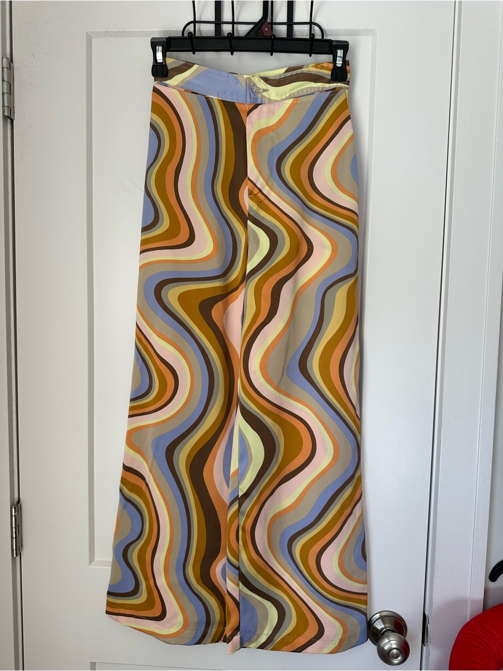 Urban Outfitters XS Psychedelic Swirl Wide Leg Pants 70s Y2K Groovy Retro